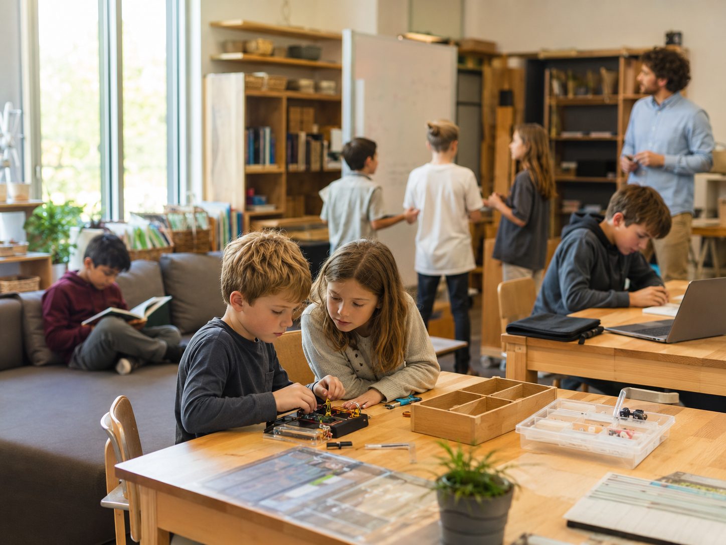 Learners at work in the studio